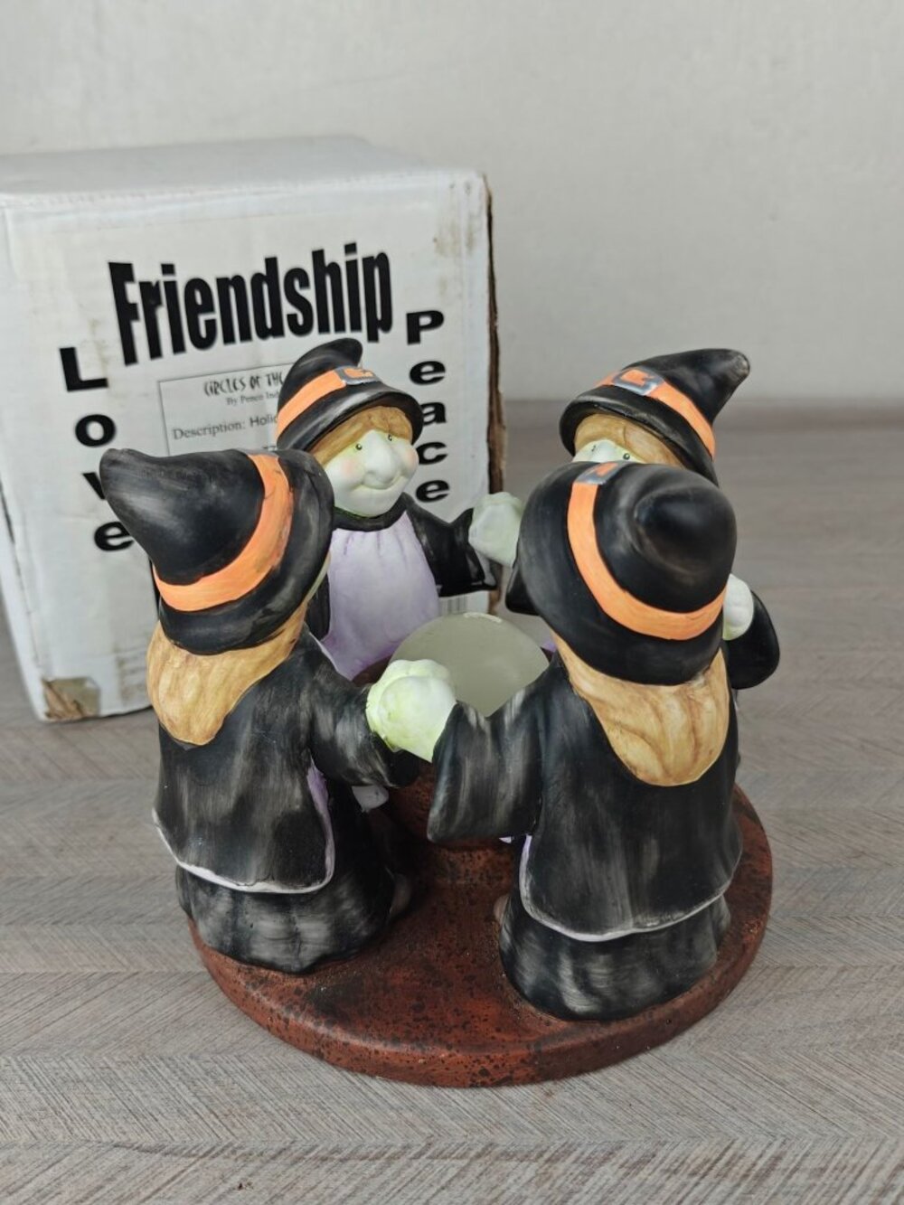 Vintage Penco Holiday Witch Figurine Candle Holder Ceramic Circles of the World